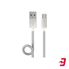 Кабель InterStep USB 2.0 - microUSB 2.0 Nylon, 1 м, Silver