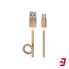 Кабель InterStep USB 2.0 - microUSB 2.0 Nylon, 1 м, Gold