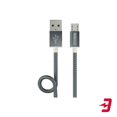 Кабель InterStep USB 2.0 - microUSB 2.0 Nylon, 1 м, Space Gray