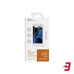 Защитное стекло с рамкой 2.5D InterStep для Huawei Y6 Prime 2018, белая рамка (IS-TG-HUAY6P8FW-000B202)