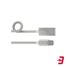 Кабель InterStep USB-microUSB, 2 м, Silver (IS-DC-MCUSBNYSL-200B201)