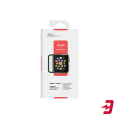Защитное стекло с рамкой 3D InterStep для Apple Watch Series 3 38mm (IS-TG-APWA3383B-000B202)