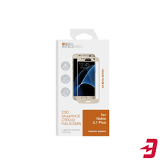 Защитное стекло с рамкой 2.5D InterStep для Nokia 3.1 Plus Black (IS-TG-NOK31PFSB-000B202)
