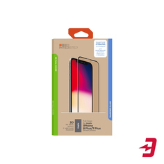 Защитное стекло с рамкой 3D InterStep Full Cover iPhone 8 Plus/7 Plus, белая рамка (IS-TG-IPH8P3DWH-UA3B202)