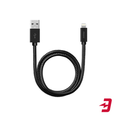 Кабель для iPod, iPhone, iPad Deppa MFI, 1,2 м Leather, черный (72266)