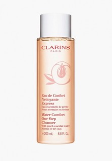 Средство для снятия макияжа Clarins для нормальной или сухой кожи с экстрактом персика, EAU DE CONFORT NETTOYANTE EXPRESS, 200 мл.
