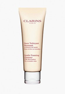 Средство для снятия макияжа Clarins с маслом карите для сухой или чувствительной кожи, DOUX NETTOYANT MOUSSANT, 125 мл.