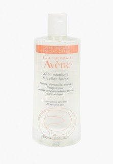 Мицеллярная вода Avene для очищения кожи и удаления макияж, 500 мл