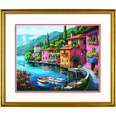 Набор для вышивания "Посёлок на берегу озера" 38 x 30 см Dimensions