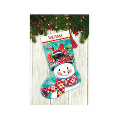 Набор для вышивания Dimensions "Новогодний носок от Снеговика"