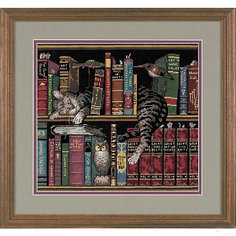 Набор для вышивания Dimensions "Кот в книгах"