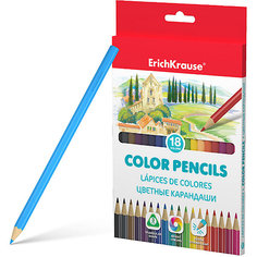 Цветные карандаши трехгранные Erich Krause, 18 цветов