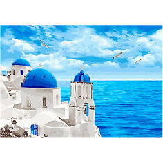 Картина по номерам Цветной "Белоснежный Санторини"