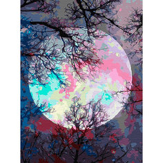 Картина по номерам Цветной "Неоновая луна"