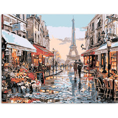 Картина по номерам Цветной "Нарядная парижская улочка"