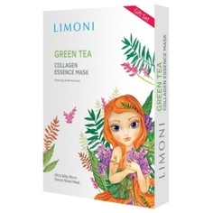 LIMONI, Маска для лица Green Tea Collagen, 6 шт.