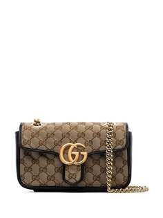 Gucci мини-сумка на плечо GG Marmont с узором GG Supreme