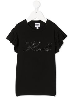 Karl Lagerfeld Kids футболка с вышитым логотипом