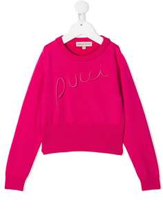 Emilio Pucci Junior джемпер с вышитым логотипом