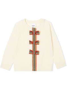 Burberry Kids кардиган с бантами