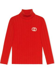 Gucci Kids трикотажный джемпер с логотипом GG