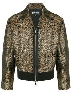 Just Cavalli бомбер с леопардовым принтом