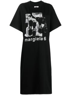 MM6 Maison Margiela платье-футболка с графичным принтом