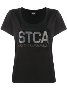 Just Cavalli футболка с круглым вырезом и логотипом из страз