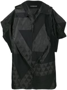 Issey Miyake пальто на молнии с геометричным принтом