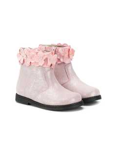 Monnalisa ботинки с цветочной аппликацией