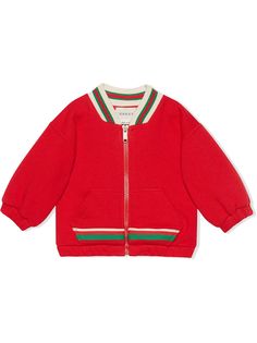 Gucci Kids куртка на молнии с отделкой Web