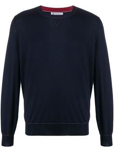 Brunello Cucinelli джемпер свободного кроя с контрастной строчкой