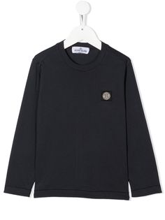 Stone Island Junior топ с длинными рукавами и нашивкой-логотипом