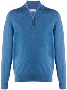 Brunello Cucinelli кашемировый джемпер с воротником на молнии