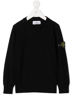 Stone Island Junior джемпер с круглым вырезом и нашивкой-логотипом