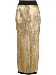 Balmain юбка с завышенной талией и эффектом металлик