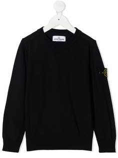 Stone Island Junior джемпер с круглым вырезом и нашивкой-логотипом