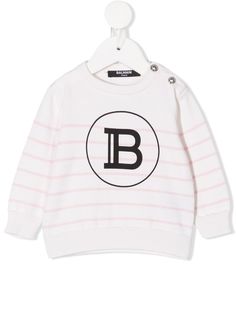 Balmain Kids джемпер в полоску с логотипом