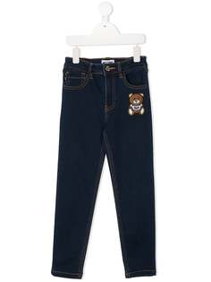 Moschino Kids джинсы прямого кроя с вышивкой