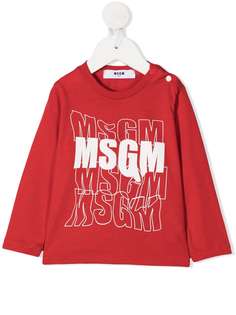 Msgm Kids футболка с длинными рукавами и логотипом