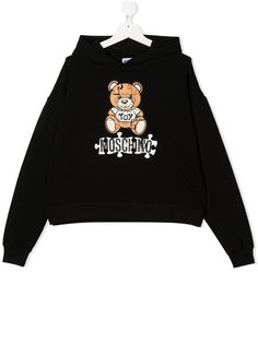 Moschino Kids толстовка с капюшоном и логотипом