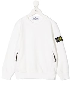 Stone Island Junior толстовка с круглым вырезом и нашивкой-логотипом