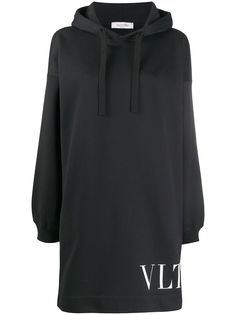 Valentino платье-худи с логотипом VLTN