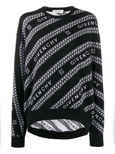 Givenchy джемпер в диагональную полоску с логотипом