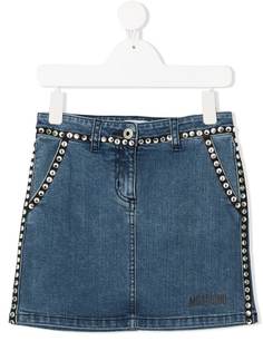 Moschino Kids джинсовая юбка с кристаллами