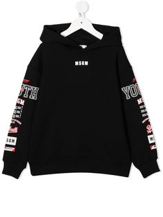 MSGM Kids худи с принтом на рукавах