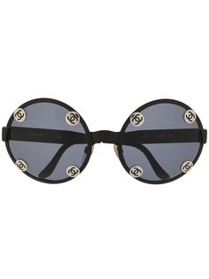 Chanel Pre-Owned солнцезащитные очки с металлическим логотипом CC