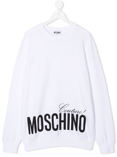 Moschino Kids свитер с длинными рукавами и логотипом