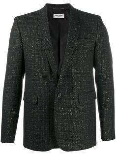 Saint Laurent однобортный пиджак в клетку из ткани ламе