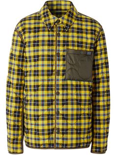 Burberry стеганая куртка-рубашка в клетку